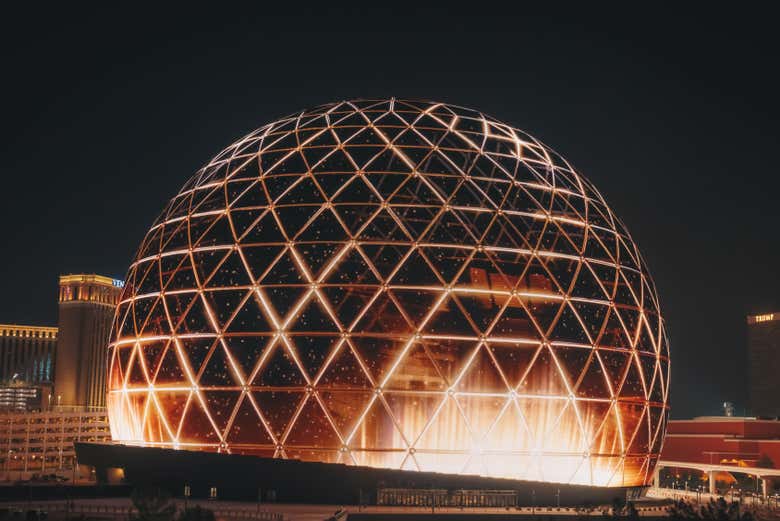 La cupola illuminata dello Sphere