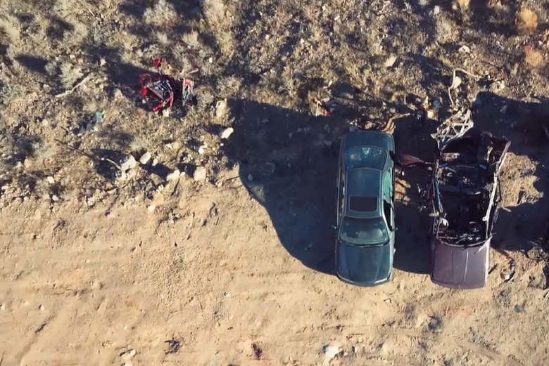 Le auto pronte per essere detonate